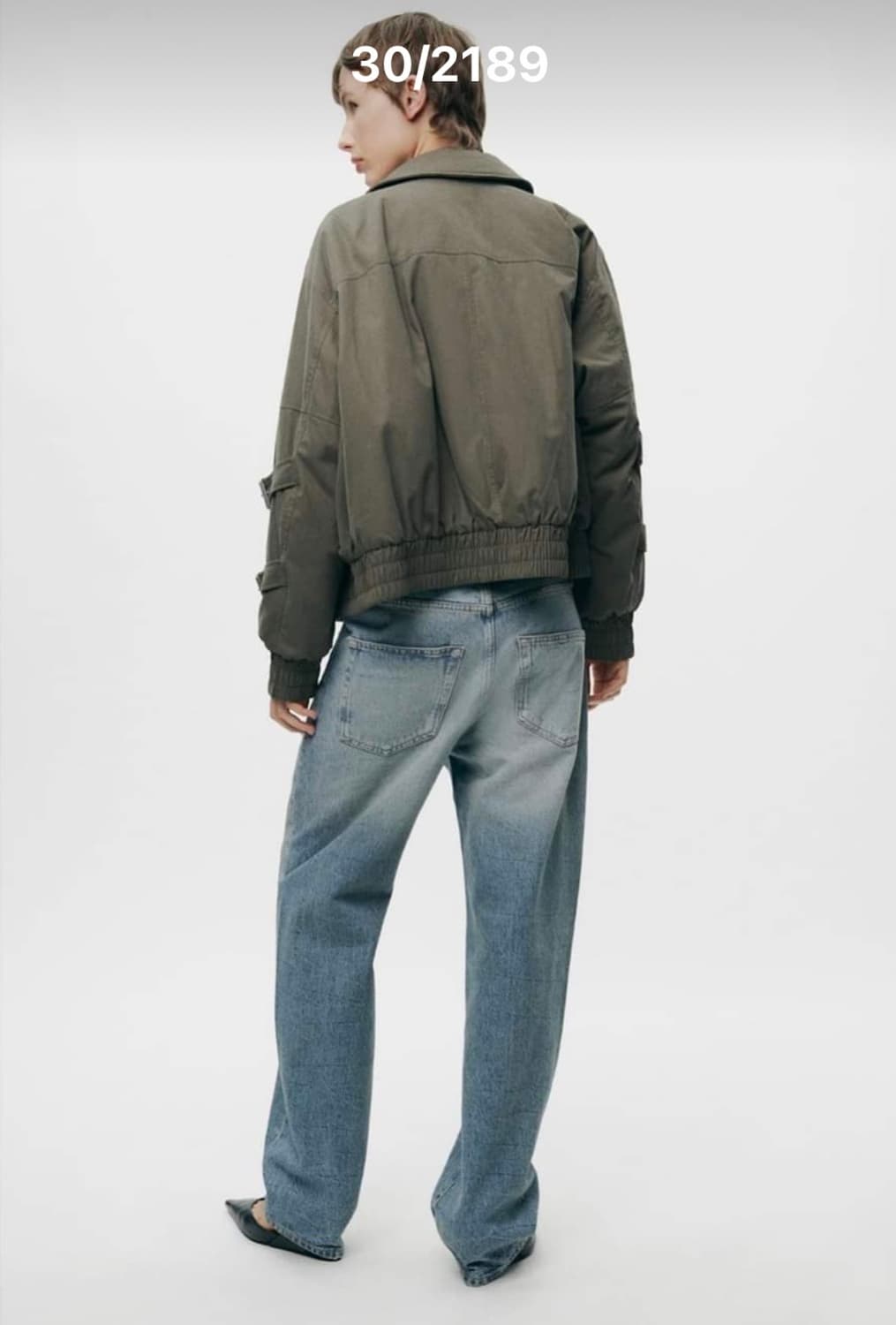 ZARA 자라 탭 버클 벨트 포인트 카키 봄버자켓 S 상품이미지4