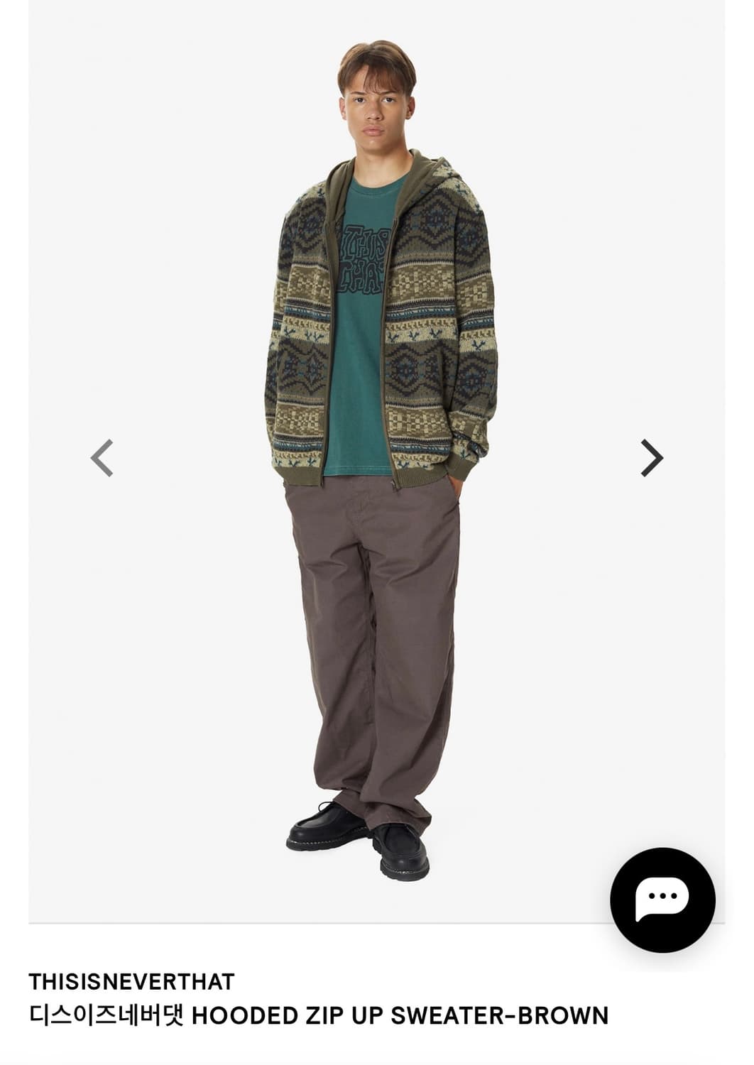 디스이즈네버댓 HOODED ZIP UP SWEATER-BROWN 상품이미지1