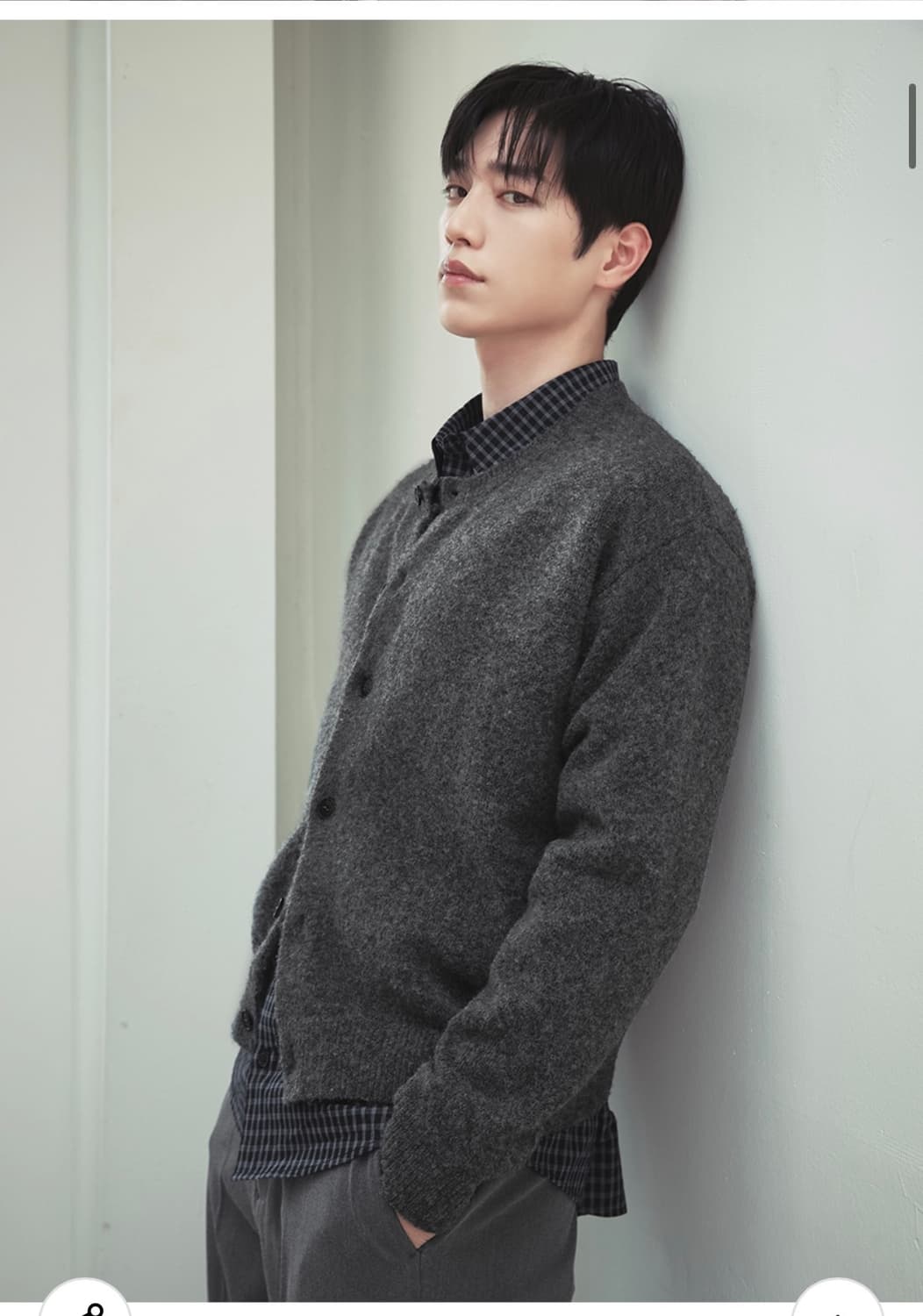 (XL) 드로우핏 어베인 울 크롭 니트 가디건 [MELANGE GREY] 상품이미지4