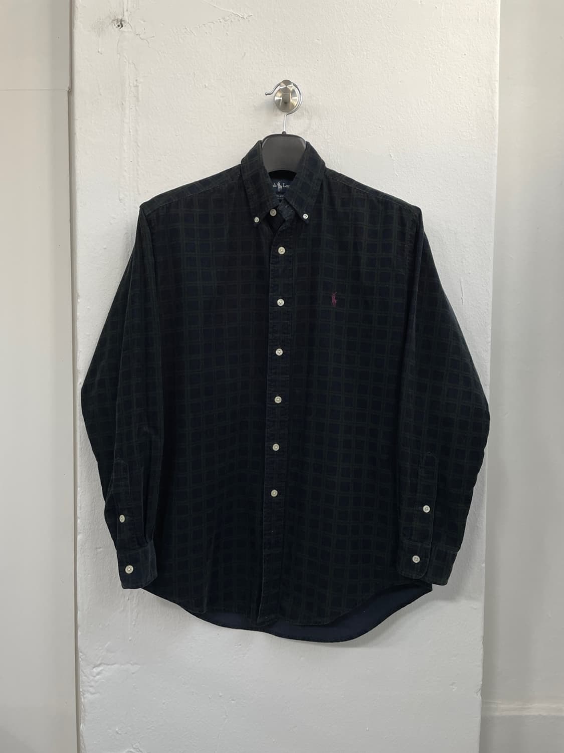 90s 폴로 랄프로렌 블레이어핏 체크 코듀로이 셔츠  상품이미지2