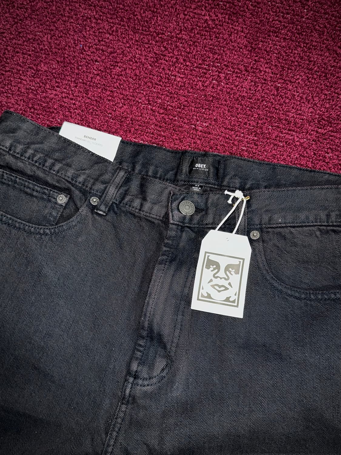 OBEY 데님 흑청 팬츠 33 (택 미제거) 상품이미지3