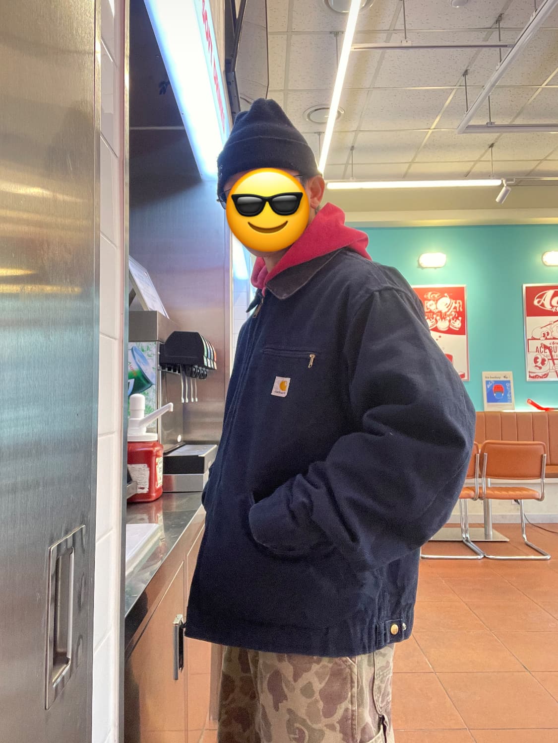 칼하트 j01(48)  디트로이트자켓 네이비컬러 상품이미지1