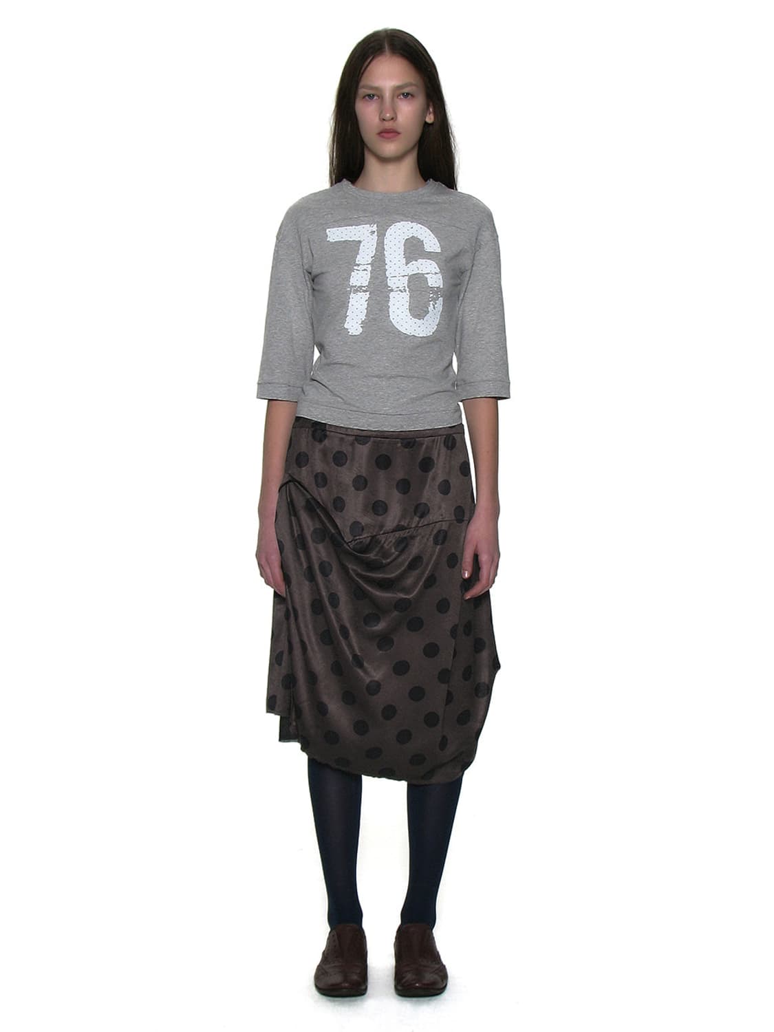 새상품) 파르티멘토 도트 프린트 드레이프 스커트 s사이즈 상품이미지2