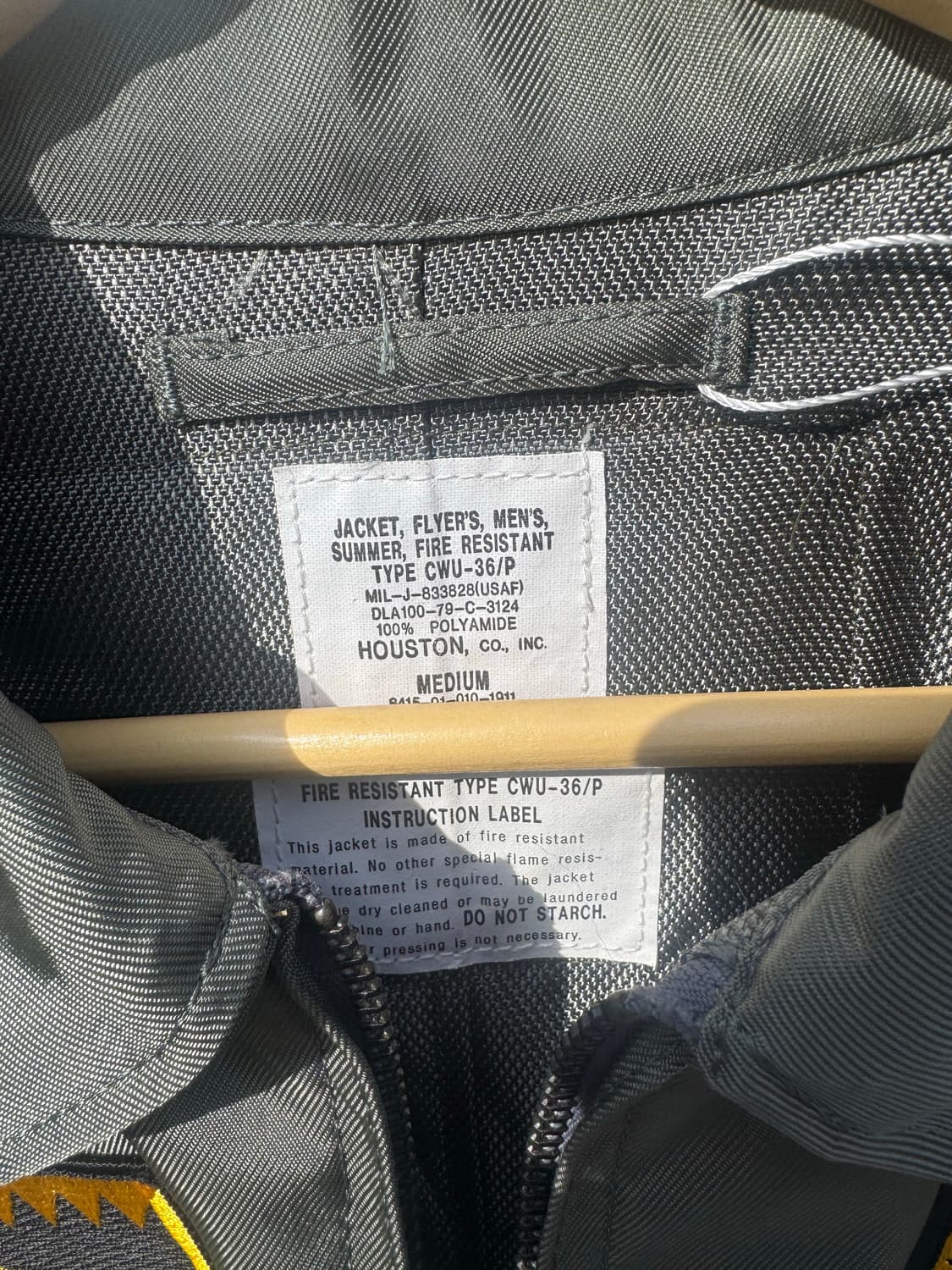 휴스턴 제팬 미군 미공군 복각 cwu-36p 항공 점퍼 자켓 풀패치 상품이미지8