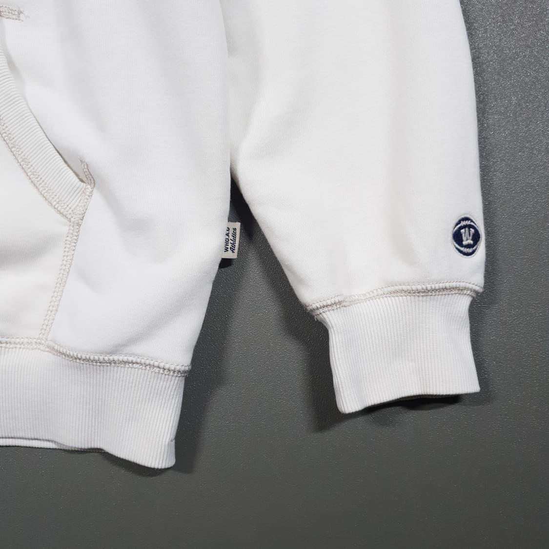 실측 XL) 후아유 신형 22FW 시그니처 빅로고 후드집업 자켓 화이트 상품이미지3