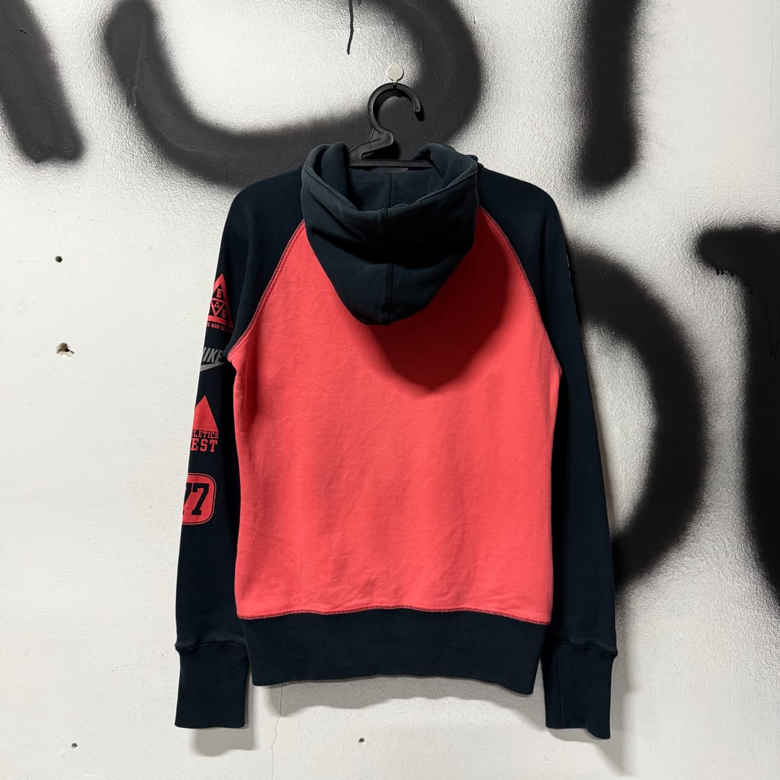 나이키 y2k 하이넥 프린팅 , 자수 디테일 배색 집업 후디 상품이미지2