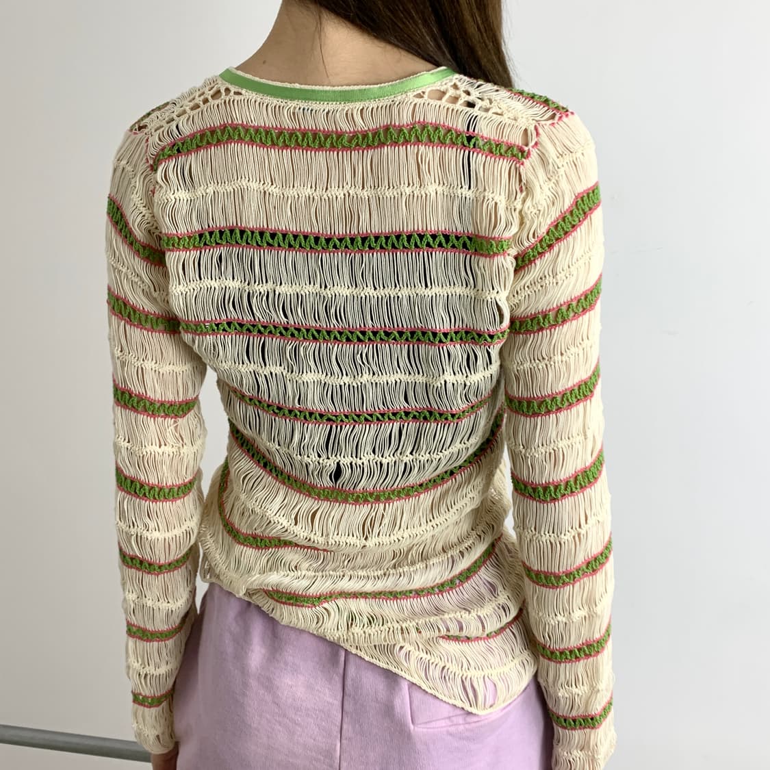 히스테릭 글래머 네트 스트라이프 가디건 상품이미지7