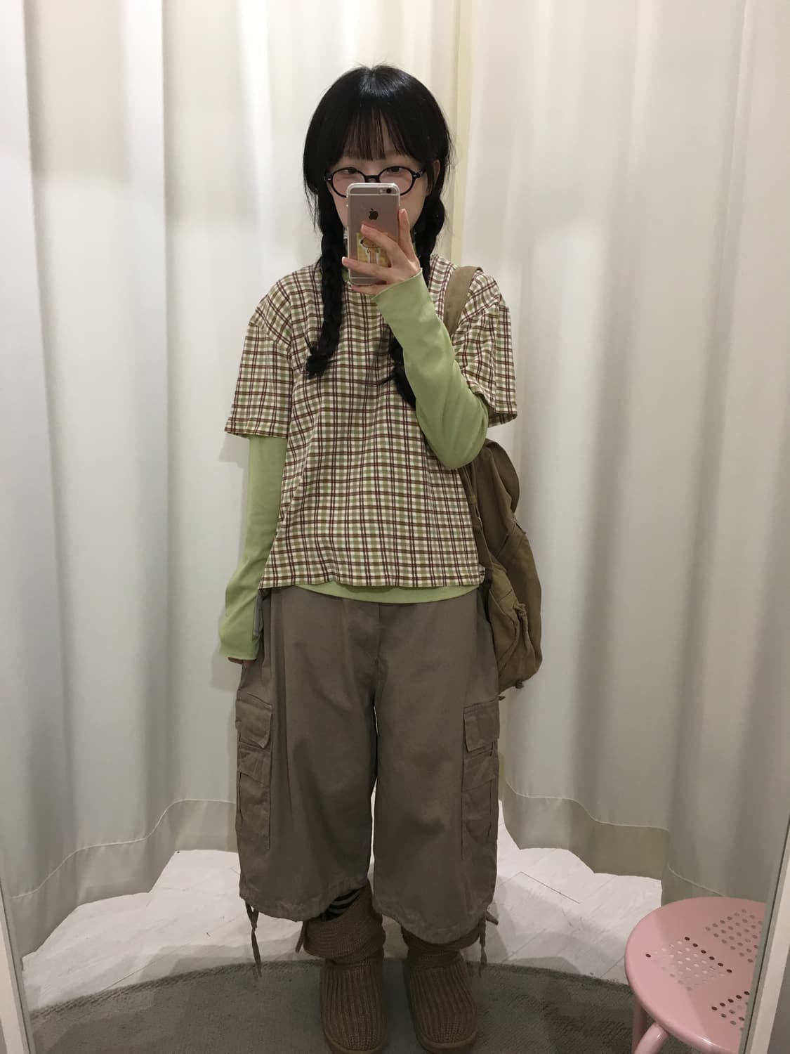 Matcha Plaid Layered Set 상품이미지3