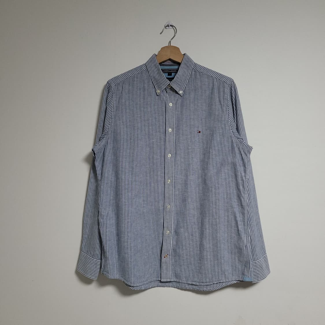 (M) 타미힐피거 스트라이프 긴팔 셔츠 마혼방 남방 상품이미지1