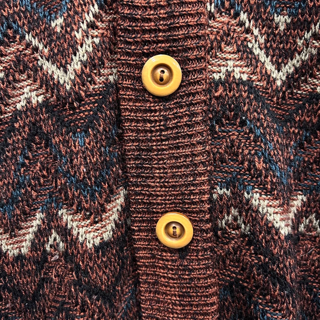 바하마 재팬빈티지 지그패턴 울 브이넥 가디건 상품이미지4