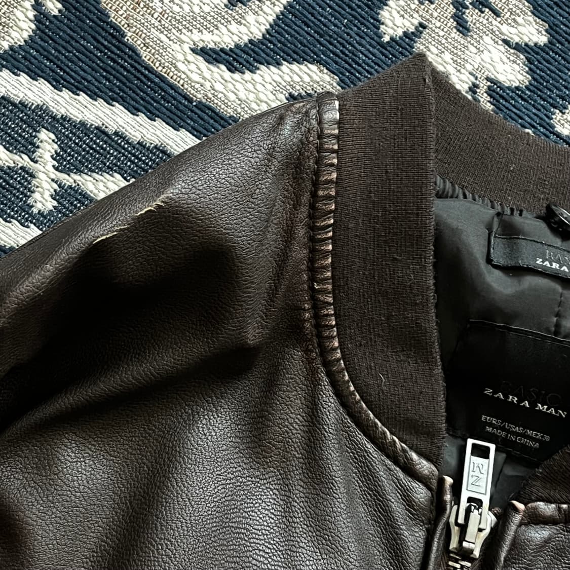 ZARA 가죽자켓 모자탈부착 상품이미지5