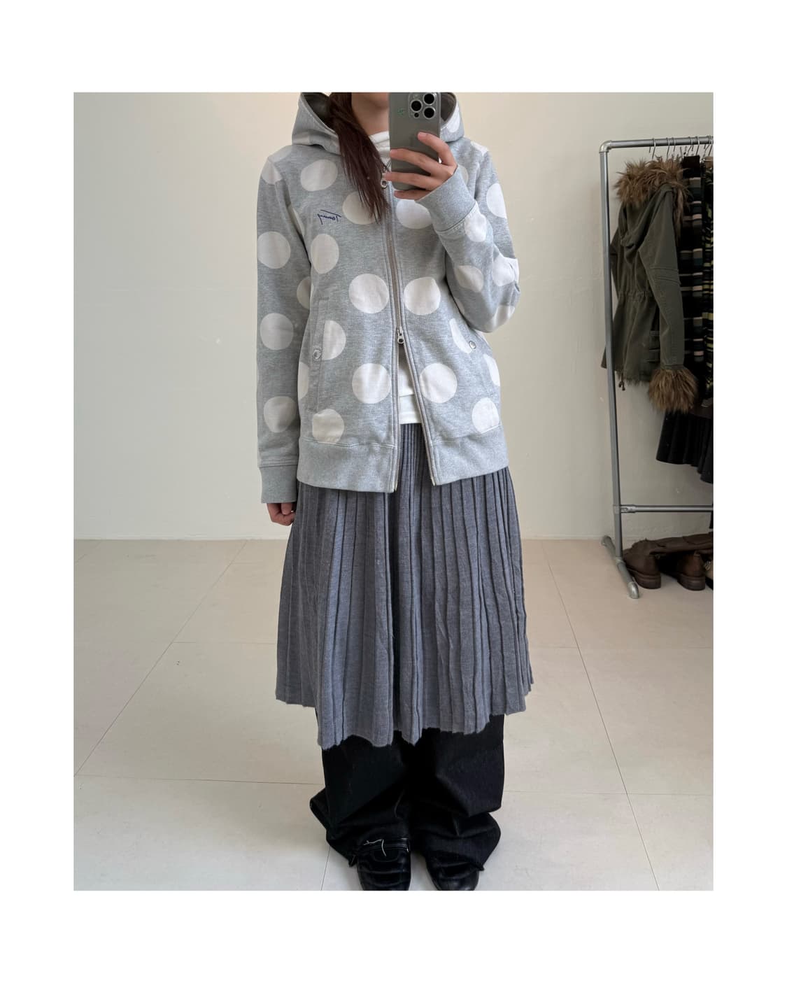 Tommy 도트 후드집업 상품이미지1