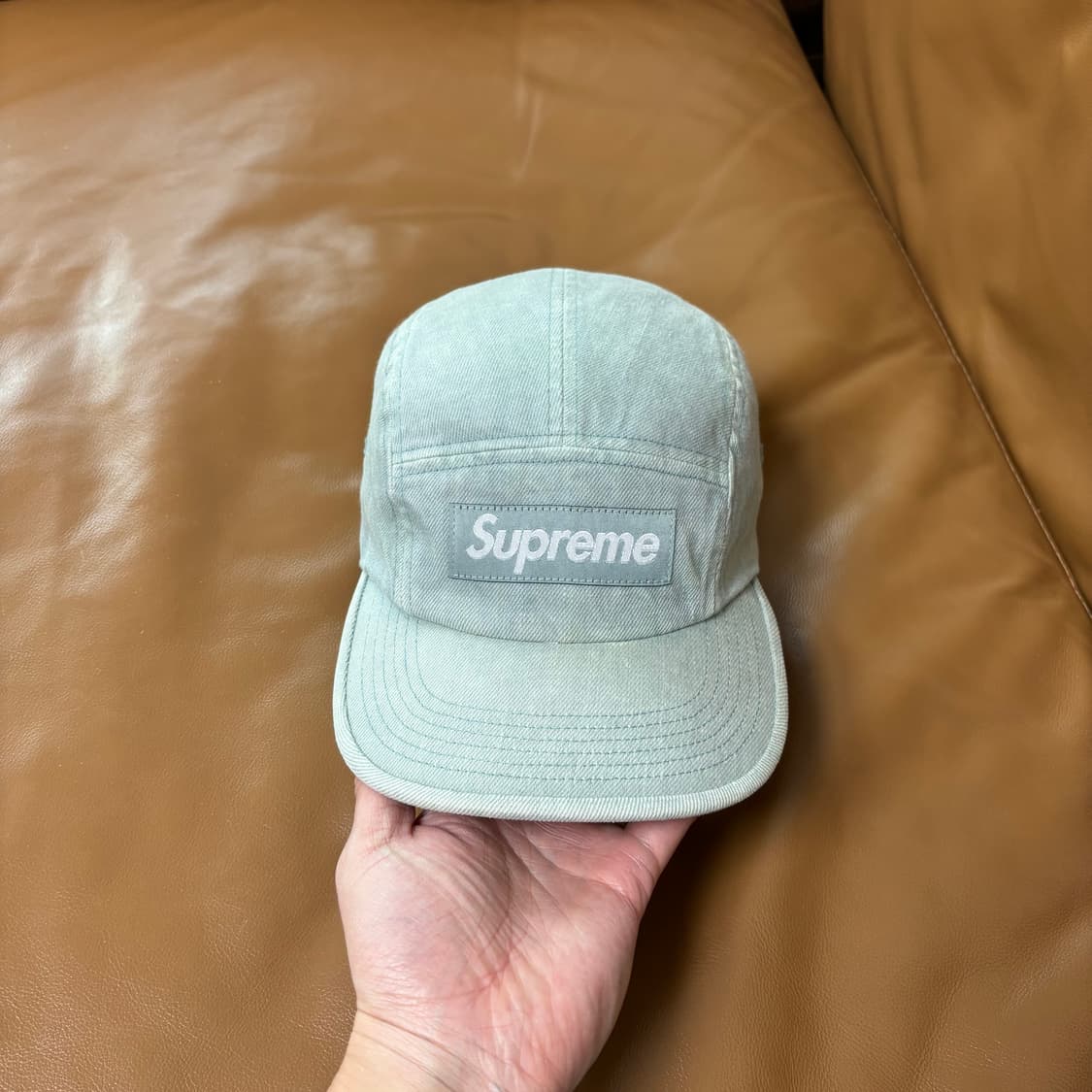 슈프림 캠프캡 모자 박스로고 데님 민트 상품이미지2