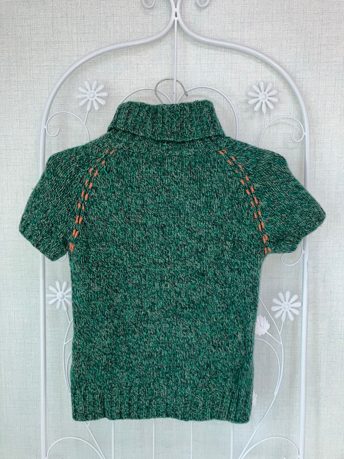 jpn vintage 딥그린 하이넥 반팔 니트 y2k 스트릿 갸루 펑키 상품이미지2