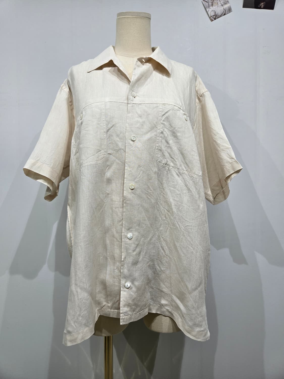 지방시 아이보리 린넨 반팔 남방 셔츠 상품이미지1