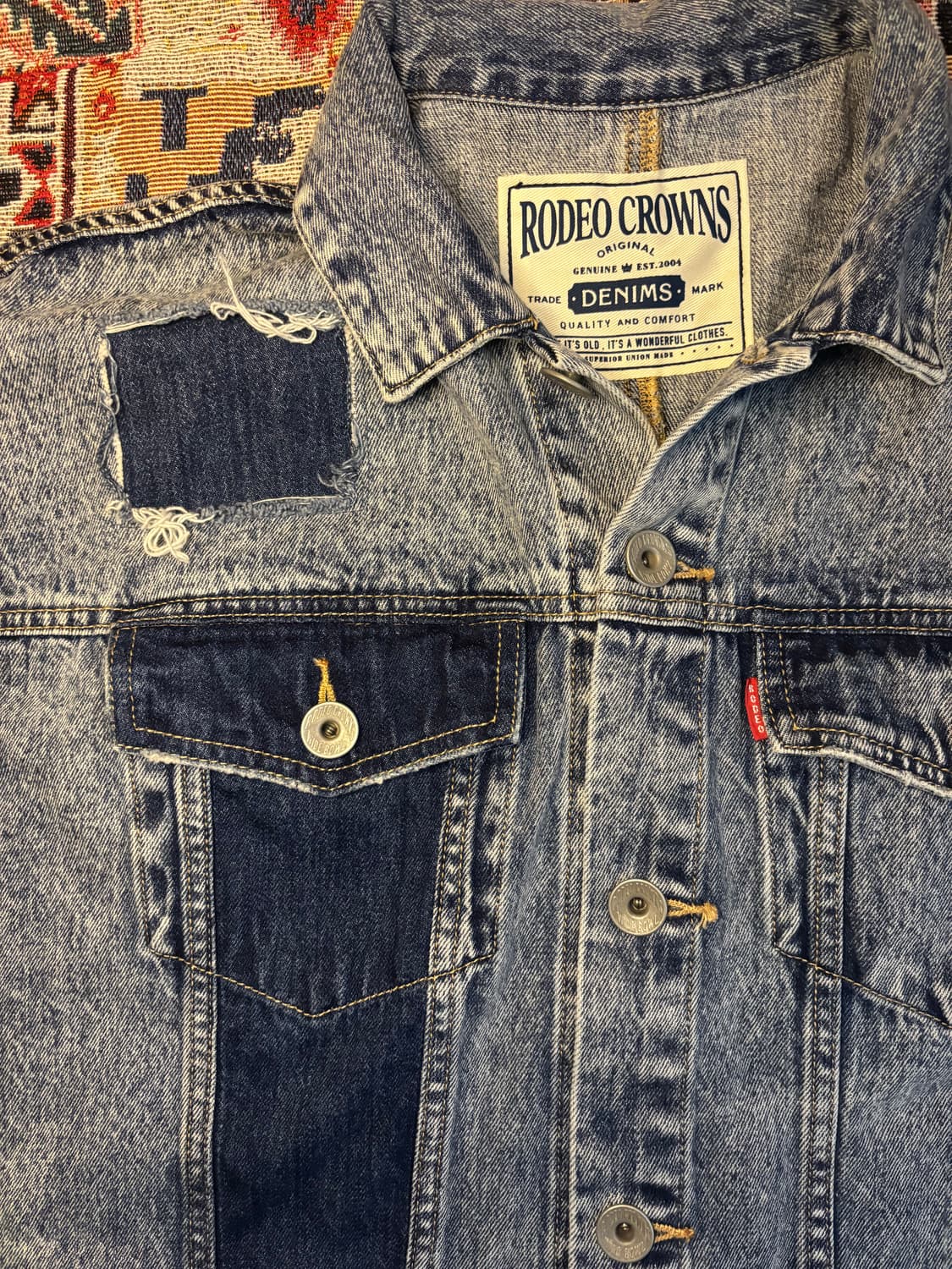 Rodeo Crown Rework patchwork denim jacke 상품이미지5