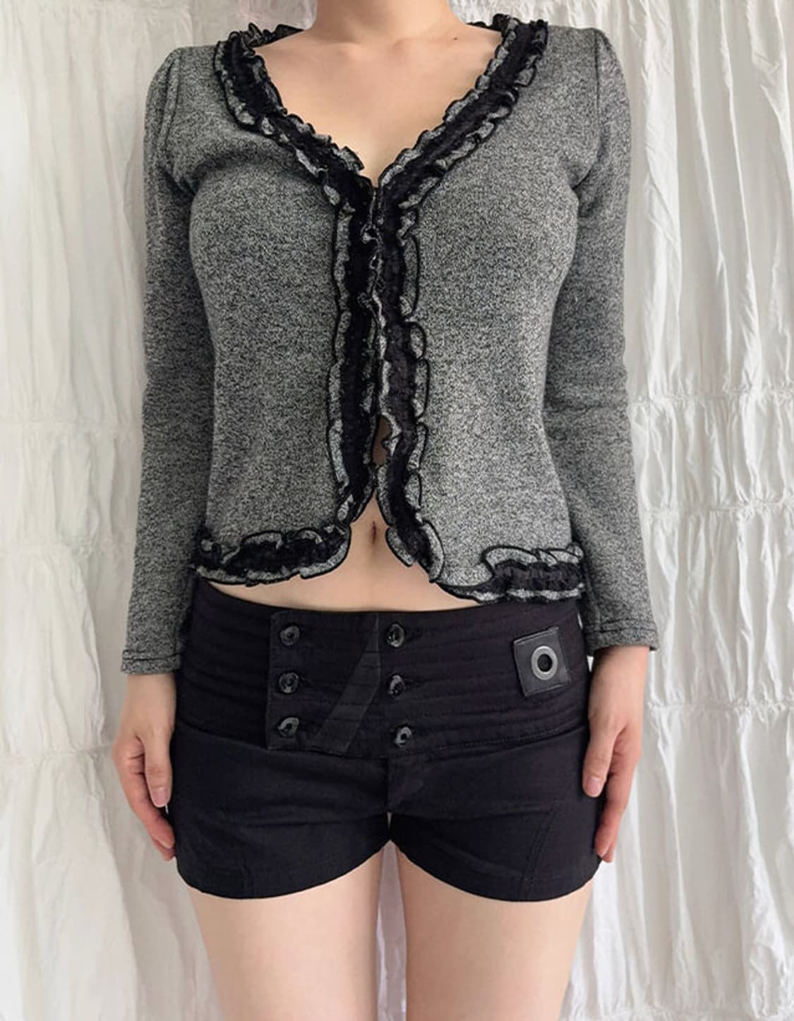 lace trim cardigan 상품이미지2