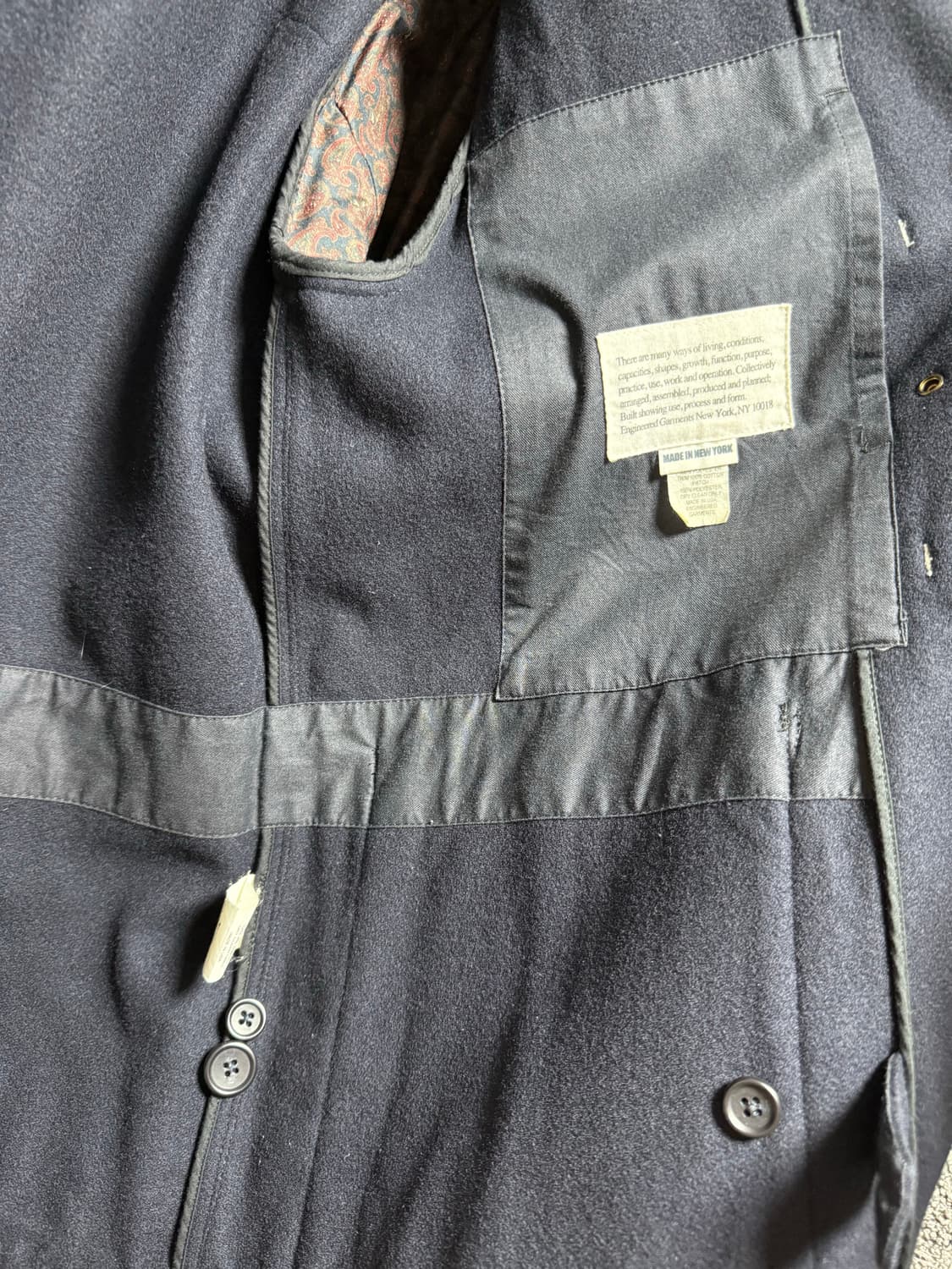 엔지니어드가먼츠 숏 더플 코트 네이비 XS 상품이미지3