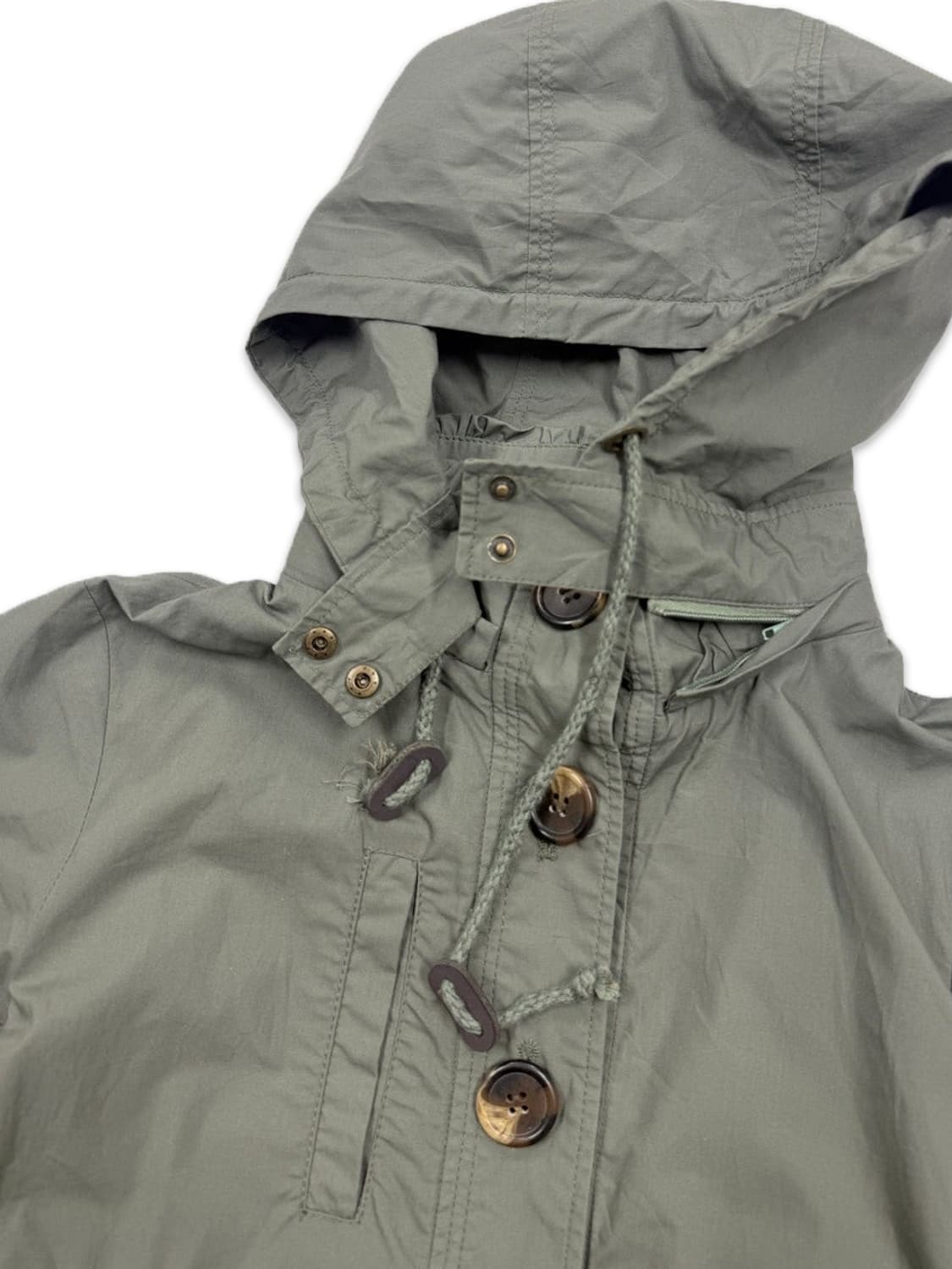 빈티지 mysty woman 카키 프릴 후드 야상 상품이미지4