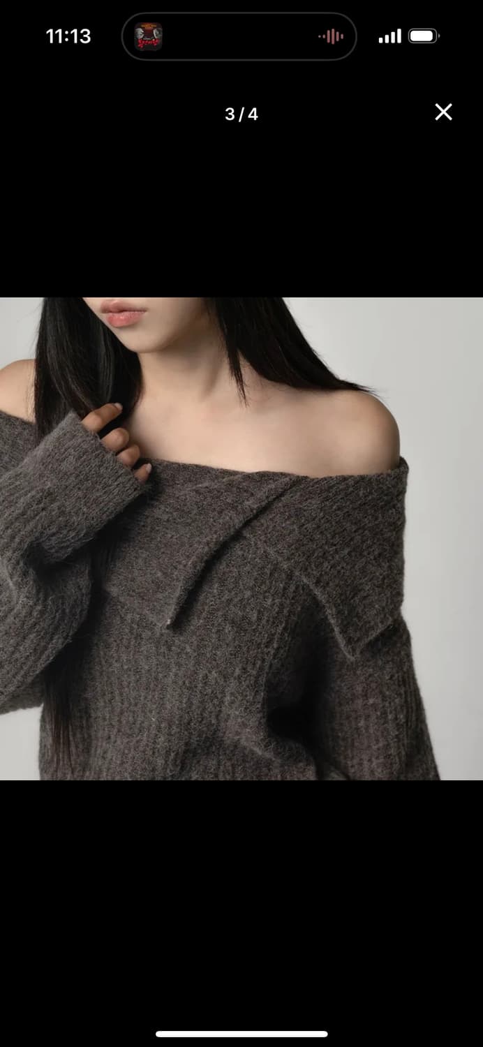 빈티지 오프숄더 울 니트 새상품 상품이미지3