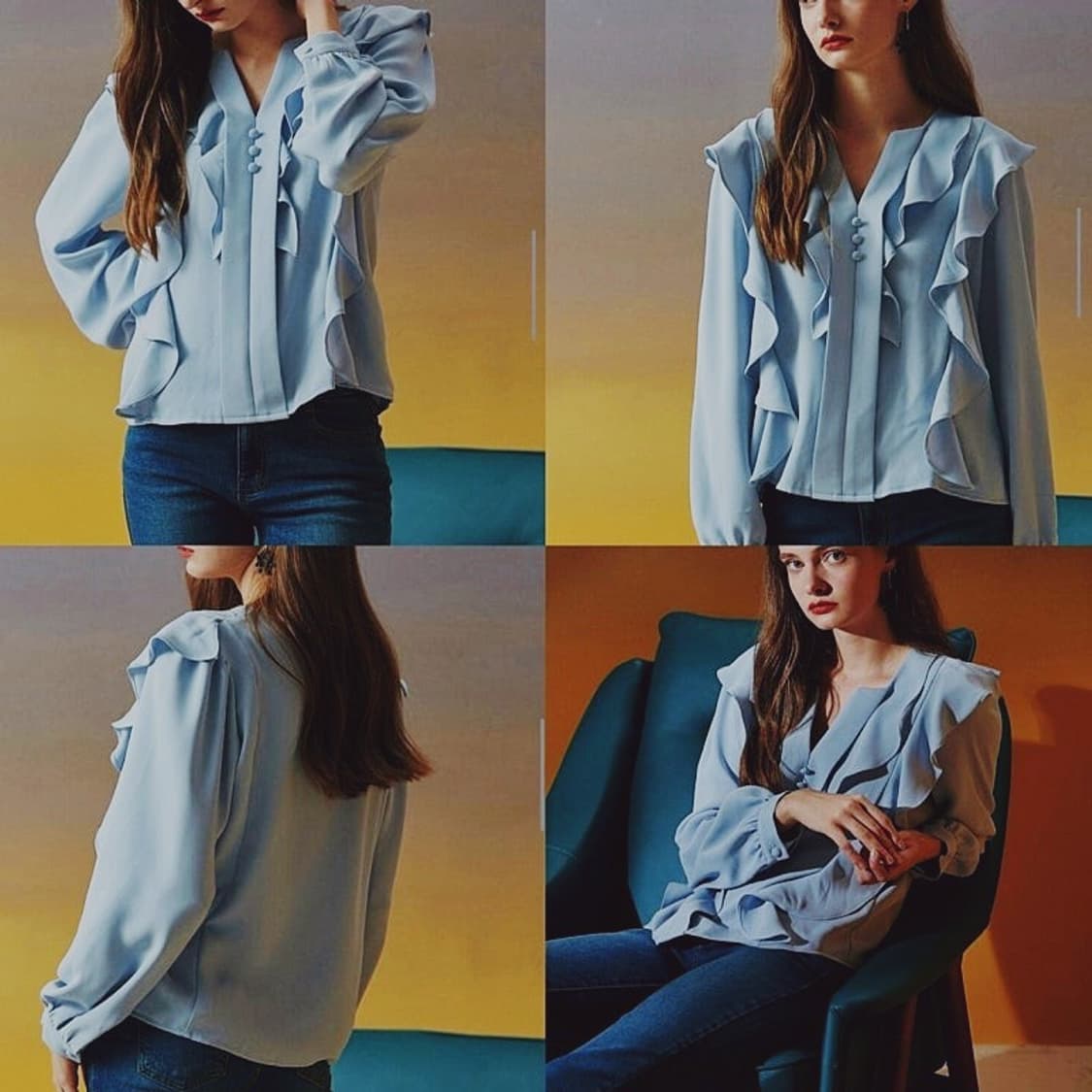 인어스웨이 셔링 프릴 블라우스 여성 F

 상품이미지2