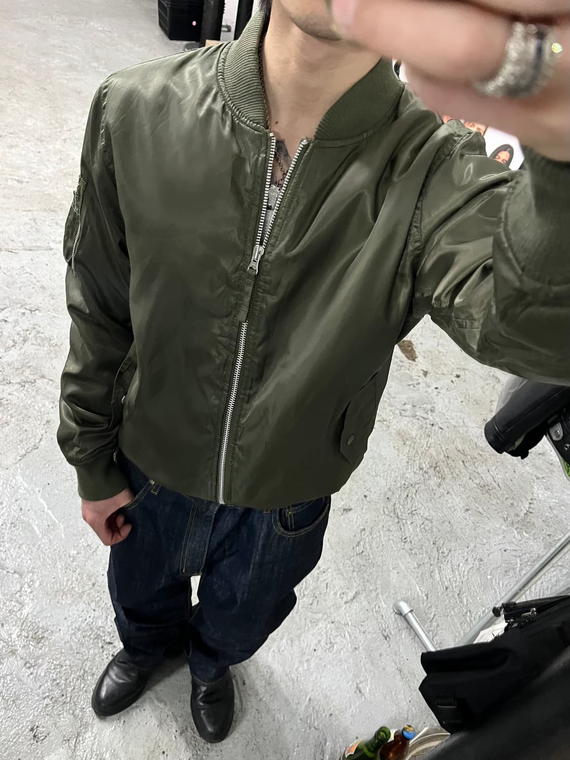 Blue Standard ma-1 bomber jacket 상품이미지3