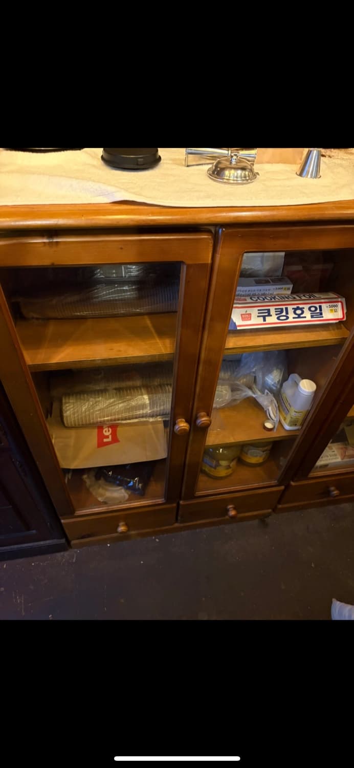 빈티지 원목 유리장 상품이미지3