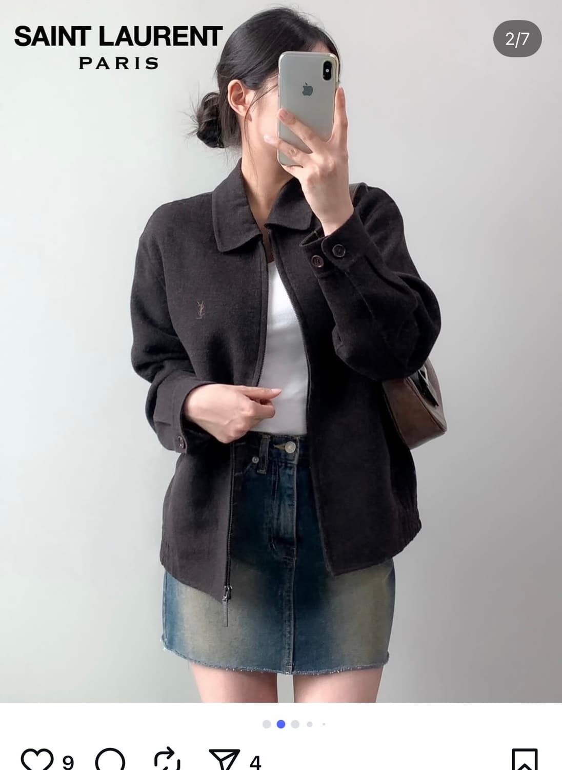입생로랑 블루종 모직자켓 상품이미지1
