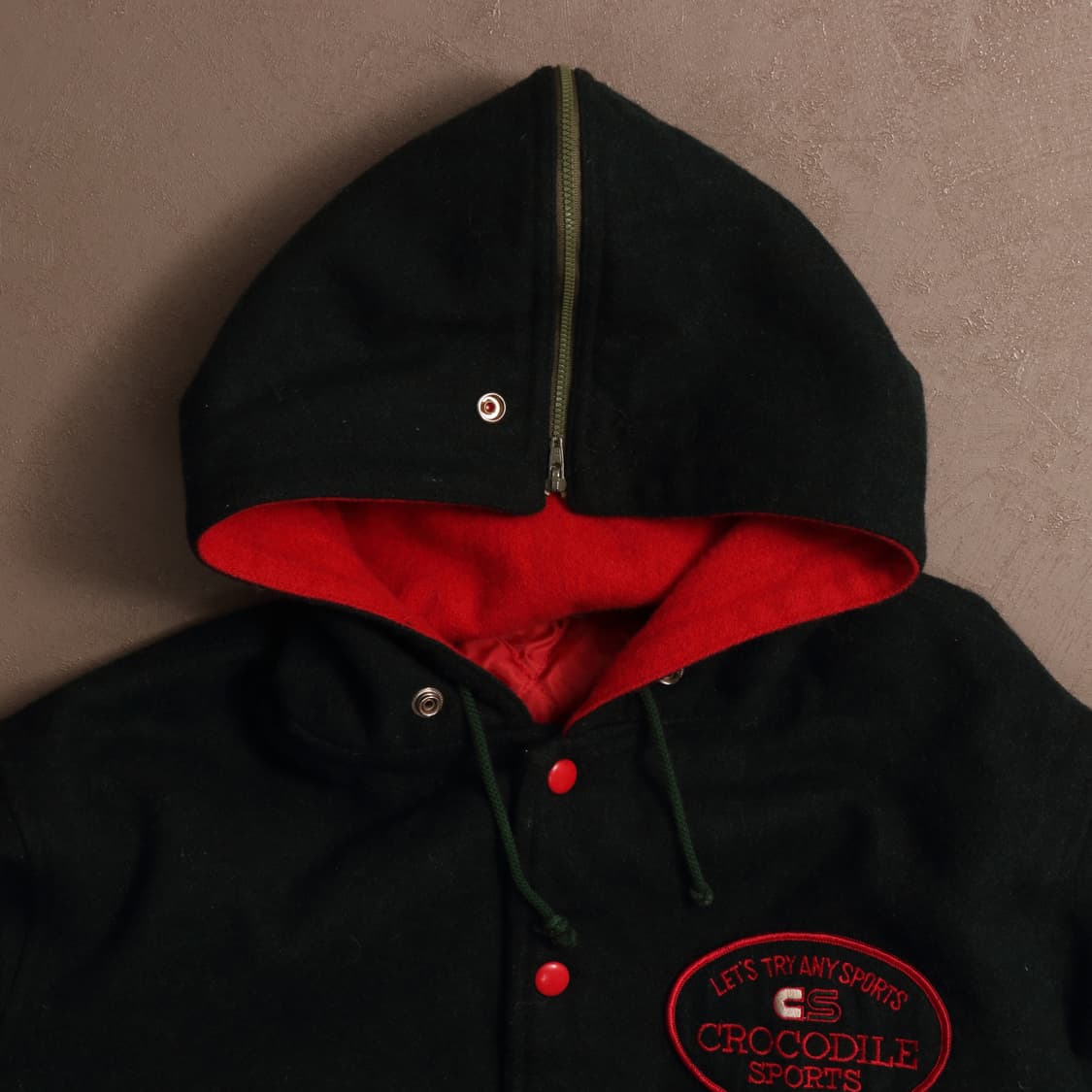 90's 일본빈티지 울 봄버 후드자켓 A1507 상품이미지2