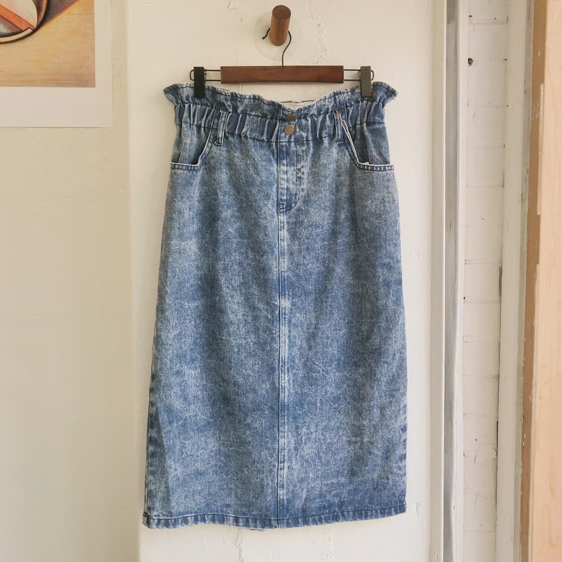 애시드워시 빈티지 밴딩 데님스커트 상품이미지1