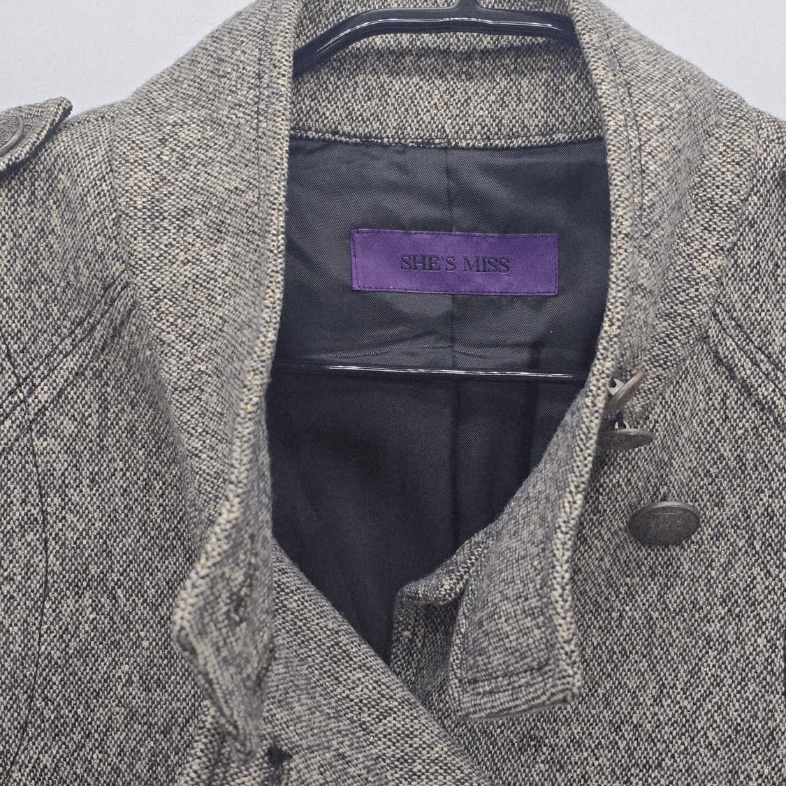 헤링본 빈티지 스타일 모직 숏 자켓  상품이미지2