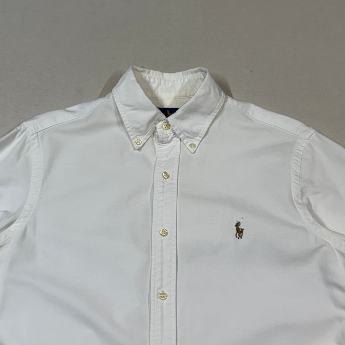 S) 폴로 랄프로렌 클래식핏 가먼트다이 옥스포드 셔츠 화이트 상품이미지3