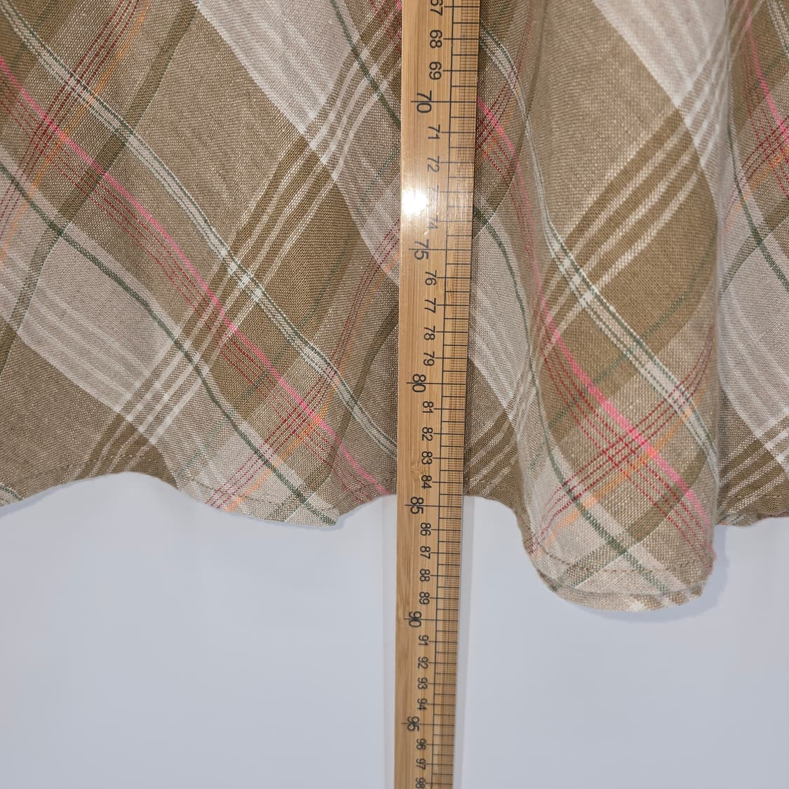 Eddie Bauer 린넨 체크 롱 내추럴 스커트 [B50533 상품이미지4