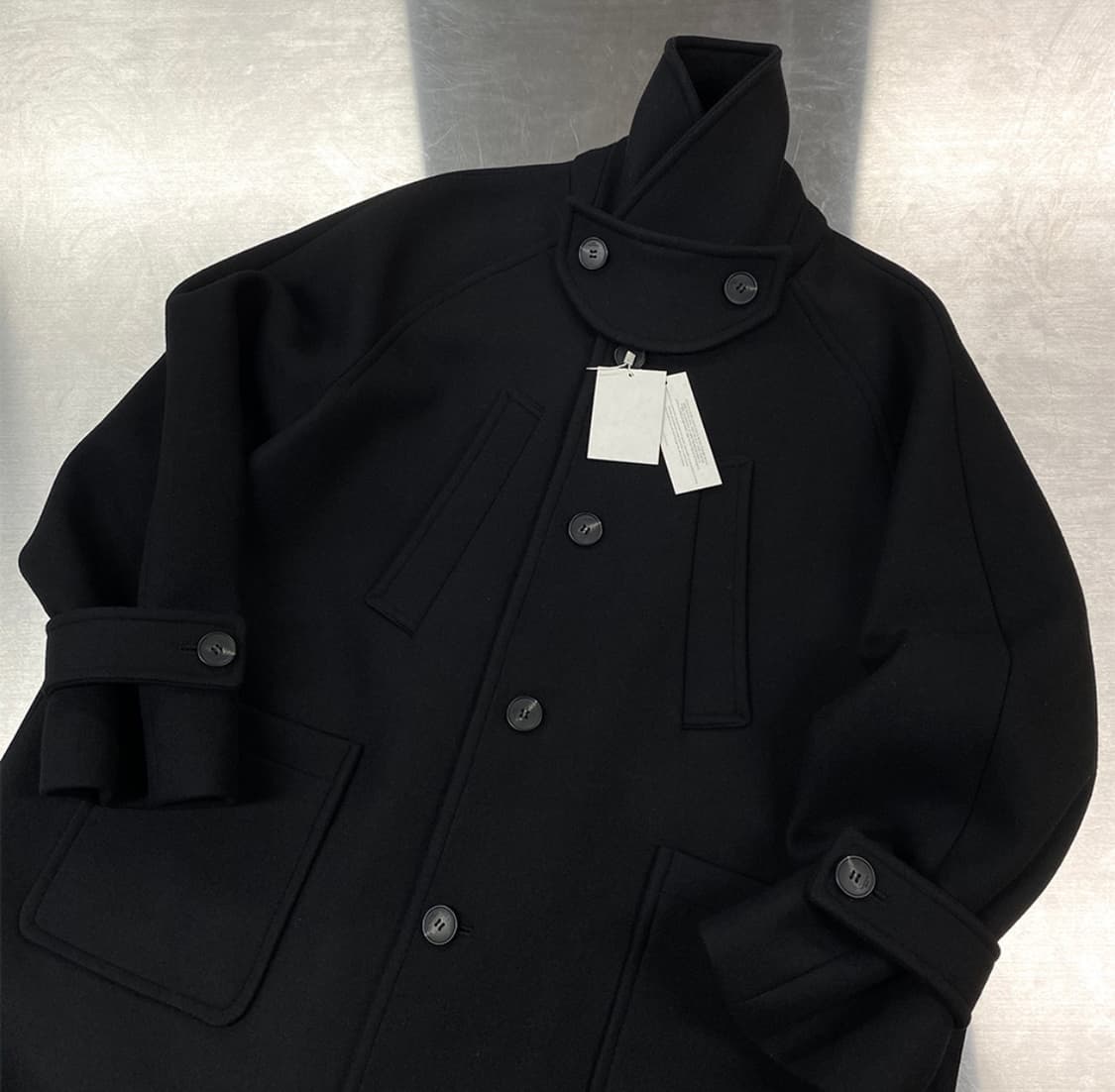 언더마이카 리전02 발마칸 오버사이즈 울 코트 블랙 상품이미지1
