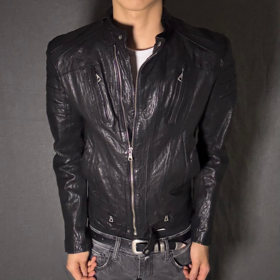 lamb skin leather jacket 상품이미지1