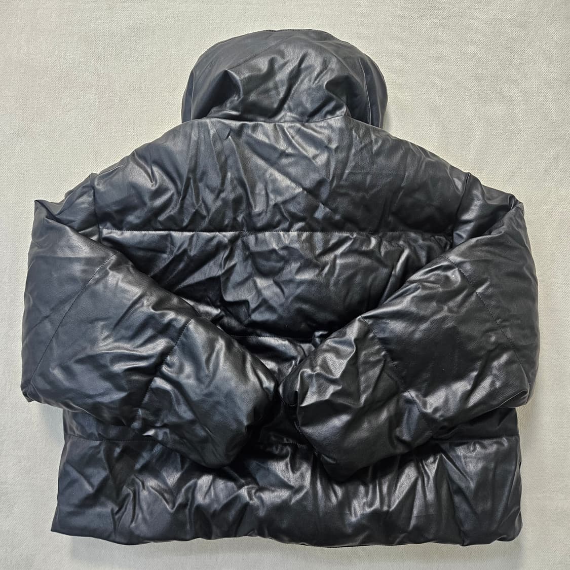 S 자라 블랙 레더라이크 숏 패딩 자켓 0309Y 상품이미지2