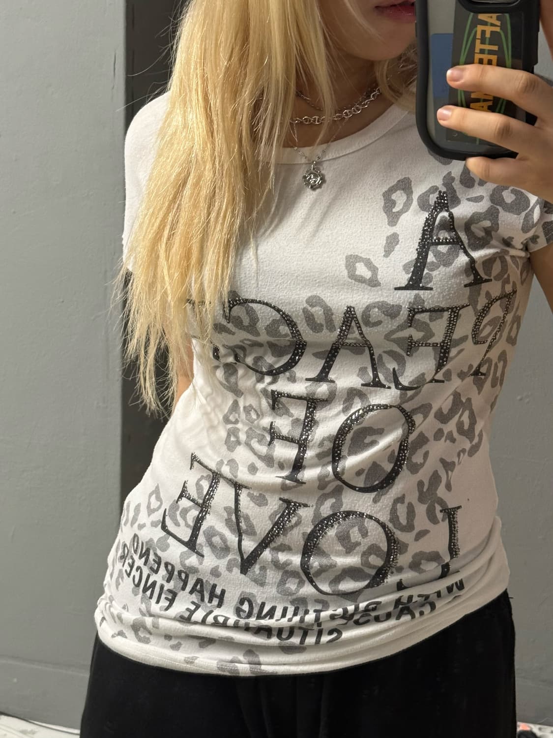 leopard pattern lettering top 상품이미지3