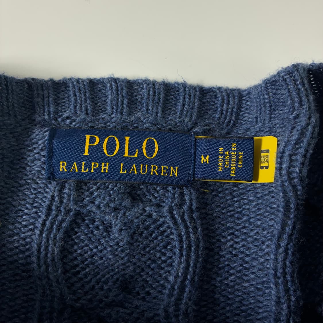 Polo  폴로 랄프로렌 신형 자수 코튼 블루 꽈배기 니트  상품이미지4