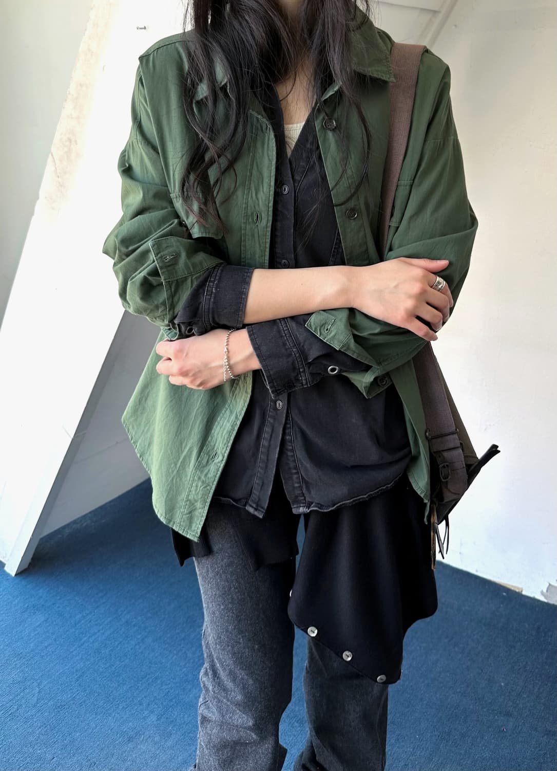 Light cotton wide silhouette work shirt 상품이미지9