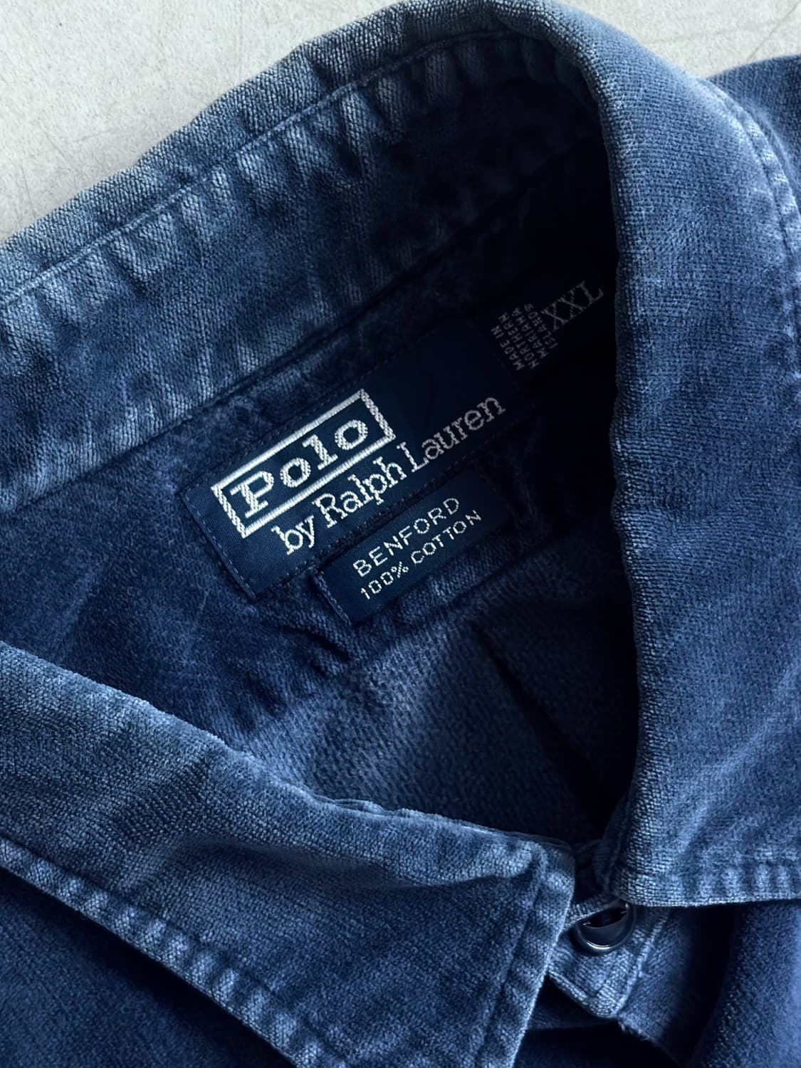 빈티지 랄프로렌 벤포드 벨루어 데미지 셔츠 상품이미지3