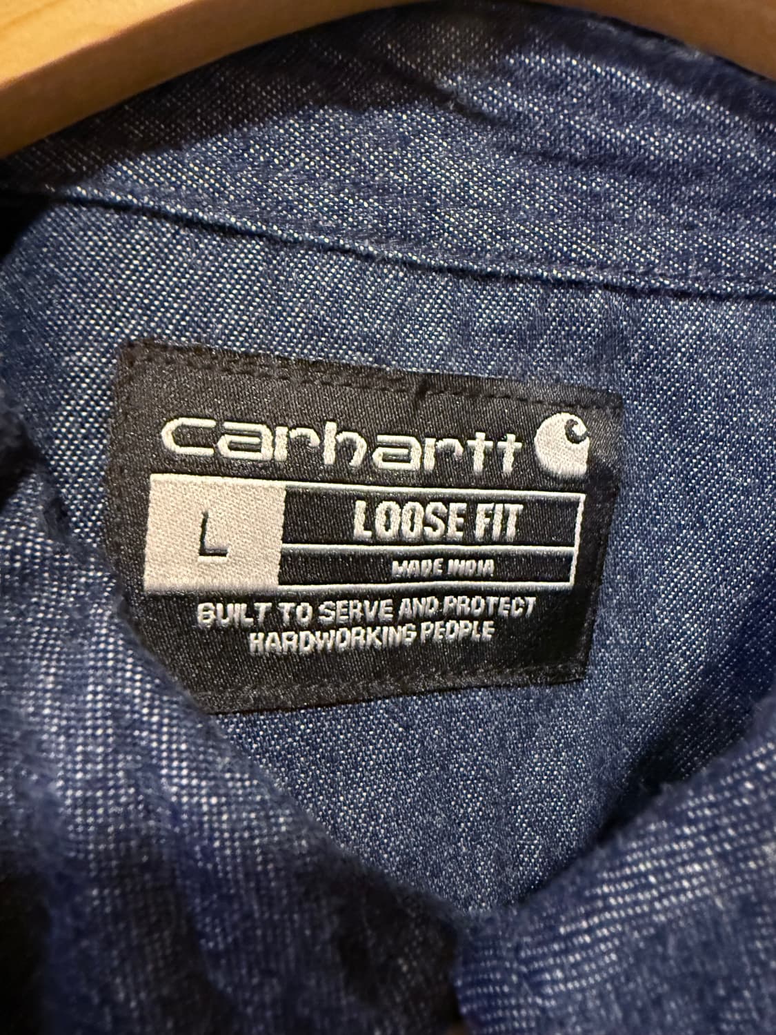 칼하트 진청 더블포켓 반팔셔츠 상품이미지2