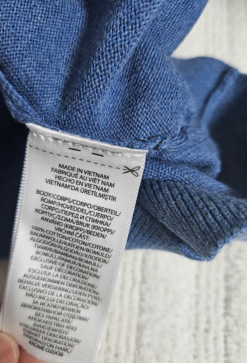 폴로 랄프로렌 피마코튼 브이넥 니트 M 상품이미지4