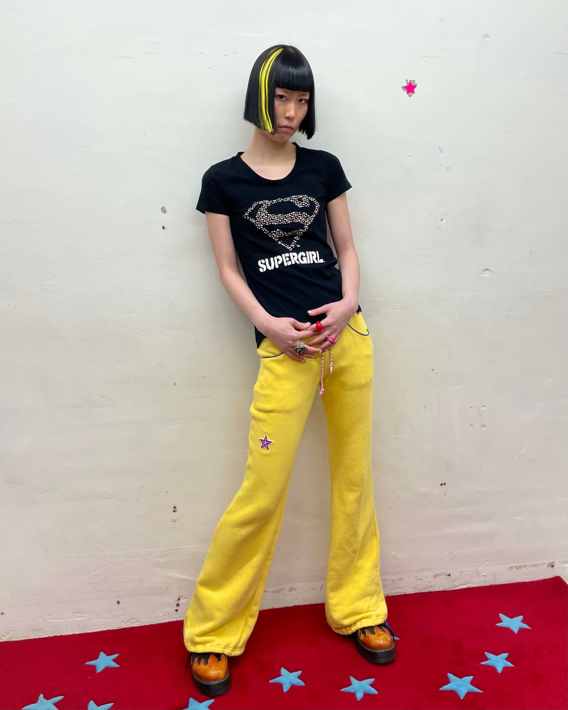 Super Girl Stud Black T-shirt  상품이미지5