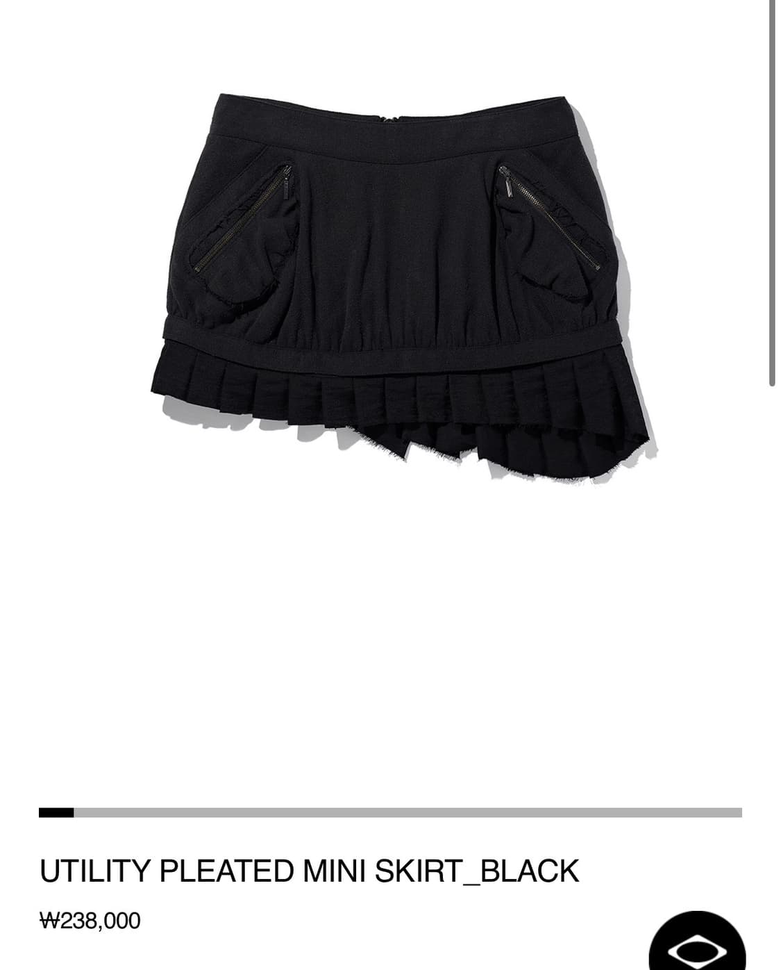 UTILITY PLEATED MINI SKIRT_BLACK 상품이미지1