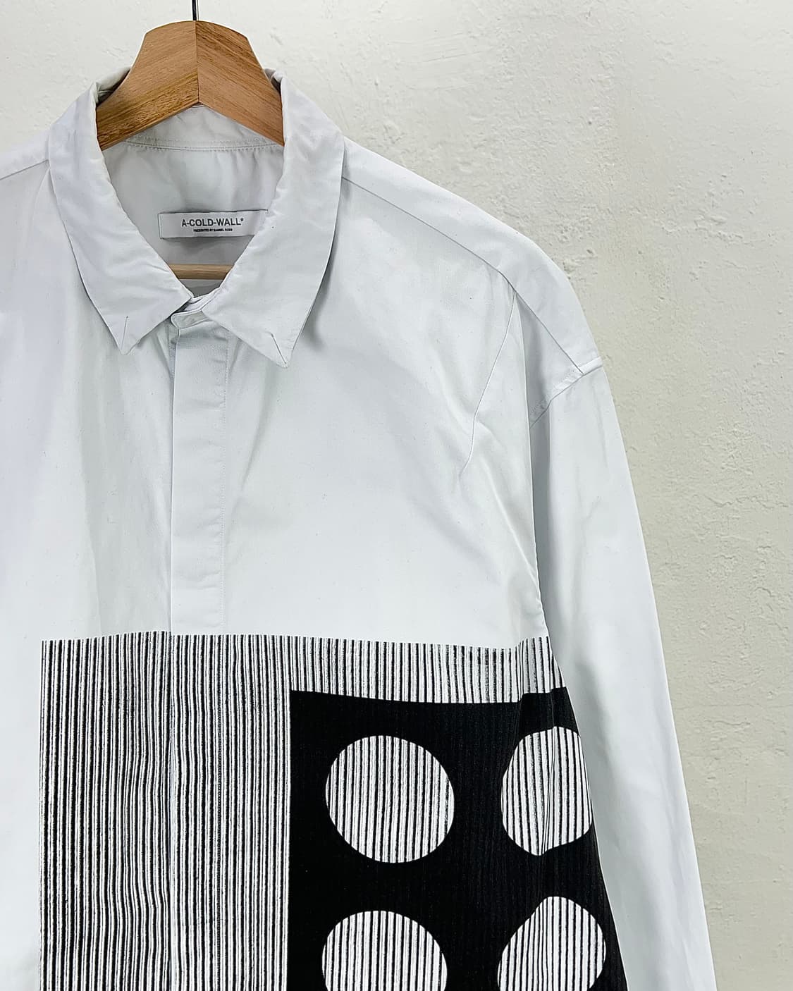 어콜드월 21fw 화이트 프로젝션 오버 셔츠 상품이미지3