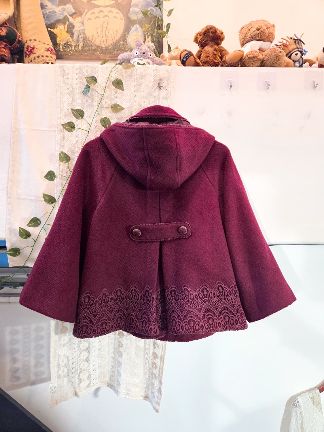 axes femme 버건디 케이프핏 코트 상품이미지4