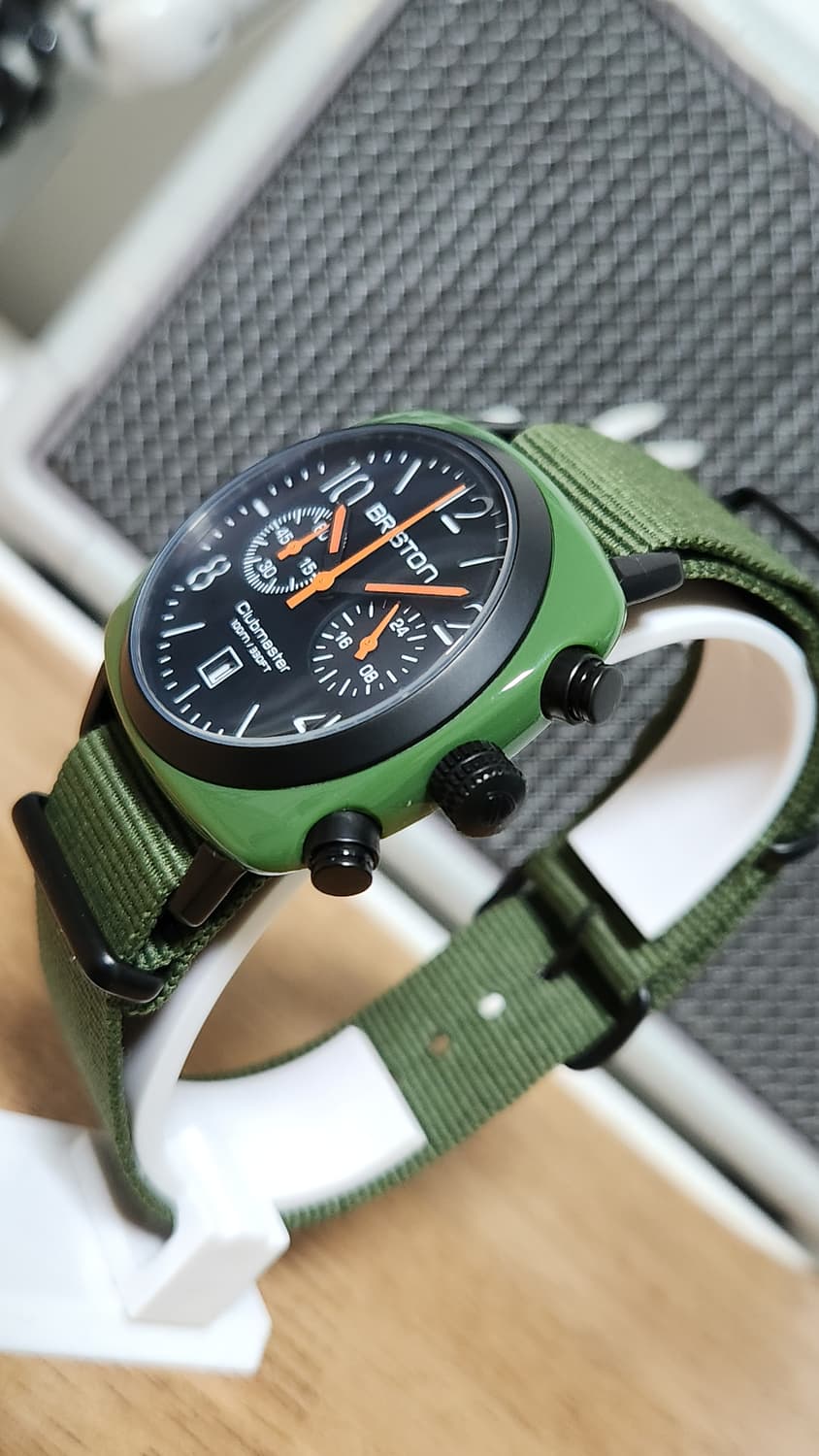 # 브리스톤 클럽마스터 임영웅 크로노 밀리터리  나토밴드 시계 급처 상품이미지3