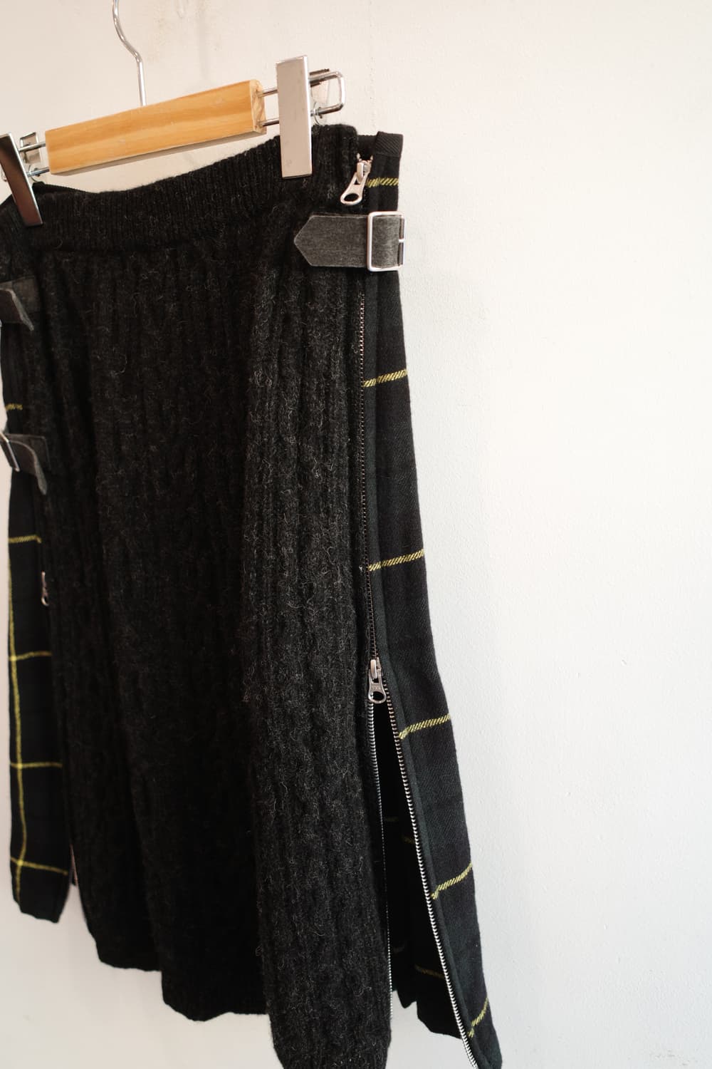 ZUCCA 사이드 집업 투패턴 울 스커트 (28~34인치) 상품이미지5