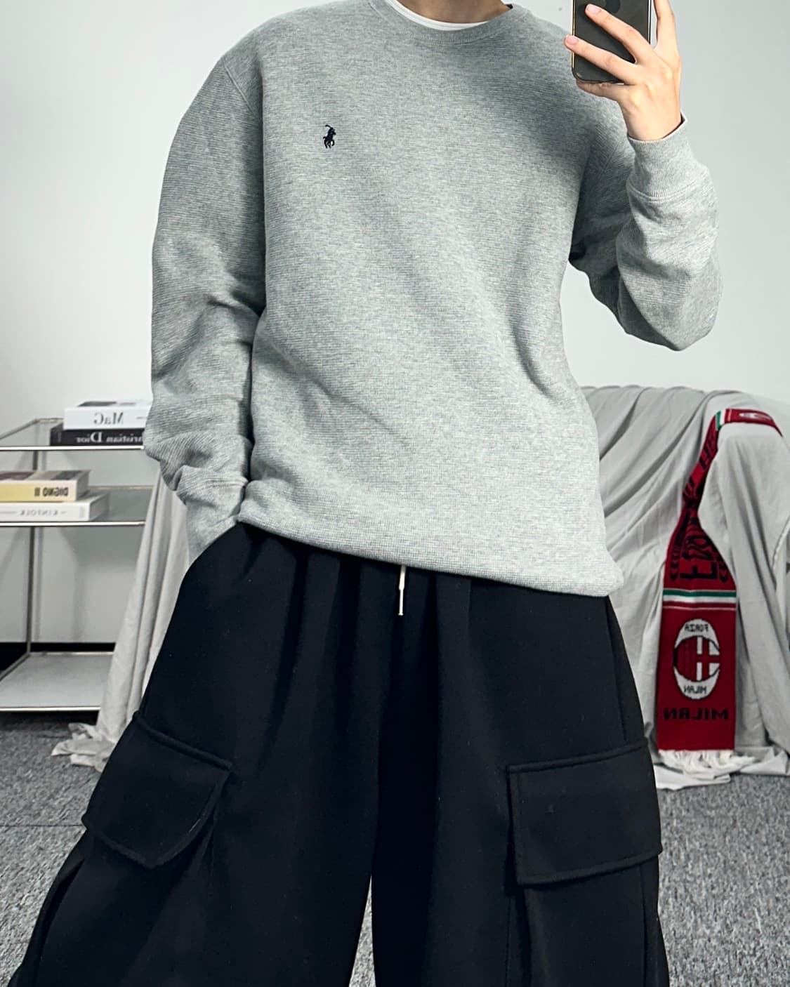 폴로 랄프로렌 그레이 와플티 M 상품이미지4