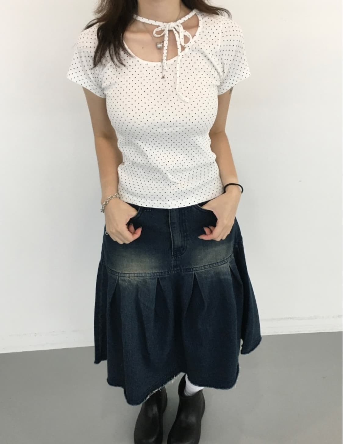 릿코어 데님 스커트 상품이미지2